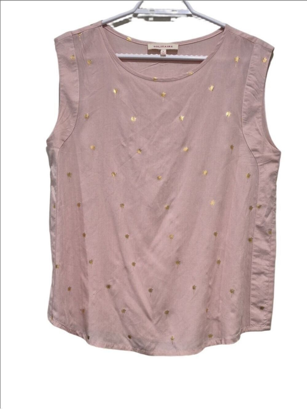 Solitaire Pink Blouse with Gold Star Foil Print